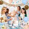 50 Pack Blue and Brown Balloons (12 Inch) – Premium Coffee & Dusty Blue Latex Balloons for Teddy Bear Baby Shower – Rustic Boho Decorations for Boy’s Birthday, Wedding & Backyard Gathering – Thickened Party Balloons Bulk